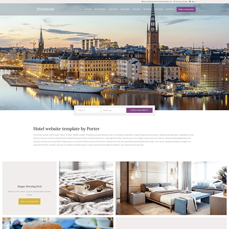 template gallery porter premium template based hotel websites