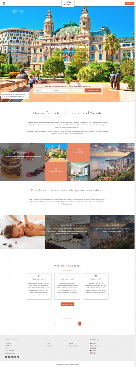 Hotel Website Design Porter Monaco Template